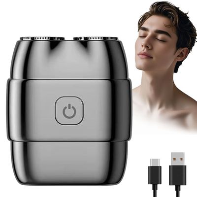 Electric Mini Haver for Men, 2025 New Electric Razor for Men, Waterproof Double Head Razor, USB Rechargeable Wet & Dry Shaving Machine Electric Shaver for Home Travel Office (Gray)