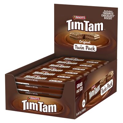 Tim Tam Original Chocolate Biscuits Twin Pack 36g Individually Wrapped Snack Size Cookies, Ideal for Lunchboxes & Sharing - Bulk Pack 30 x 36g