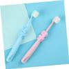 LRXIYODE 3pcs Boys and Girls Manual Toothbrush Set Soft Bristle Elephant Design Oral Care Toothbrush for Children Ages 2-8 Baby Gum Protection view 3