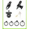 Black Plastic Protective Cage With 4 Rings To Enhance Muscle Strength And Fitness Duration, Couple Gift - H10 view 2