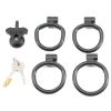 Black Plastic Protective Cage With 4 Rings To Enhance Muscle Strength And Fitness Duration, Couple Gift - H10 view 4