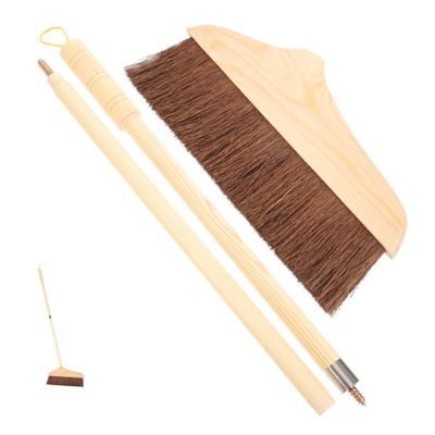 Amosfun Handled Long Handle Broom for Home Office Floor Cleaning Soft Bristles Broom for Indoor Sweeping Brush Cleaning Tool Dust Pan