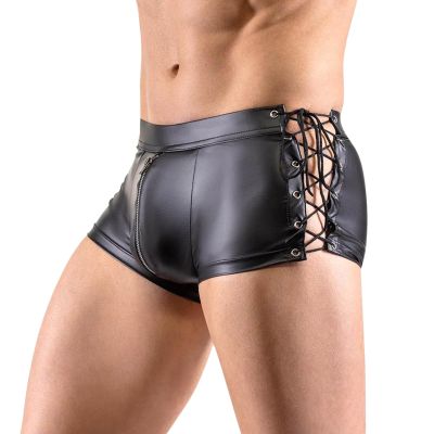 2025 Lingerie for Men Patent Leather Outfit Black Vest Shorts Stage Bar Performance Top Pants Lingerie Youth, black, XL