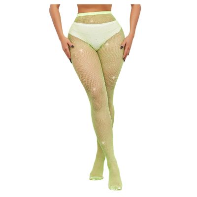 2025 Women Fishnet Stockings Rhinestone Glitter Party Concerts Outfits Fishnet Stockings Lingerie Open Crotch, J, A