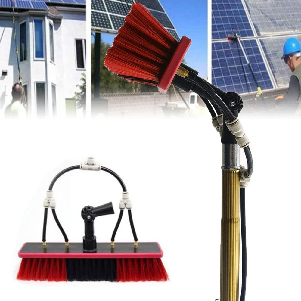 24Ft Window Cleaning Pole Kit, Water Fed Extendable Cleaner for Conservatory Roofs, Solar Panel & Photovoltaic Cleaning, 7.2M High Reach, Efficient Window Washer