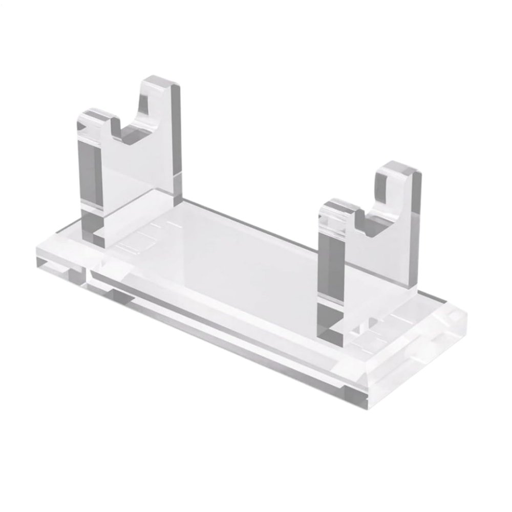 Double Edge Shaving Holder: Horizontal Tool Holder, Clear Acrylic Anti Slip Base Organizer | Compact Beard Shaving Rack, Grooming Storage