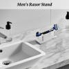 Double Edge Shaving Holder: Horizontal Tool Holder, Clear Acrylic Anti Slip Base Organizer | Compact Beard Shaving Rack, Grooming Storage view 2