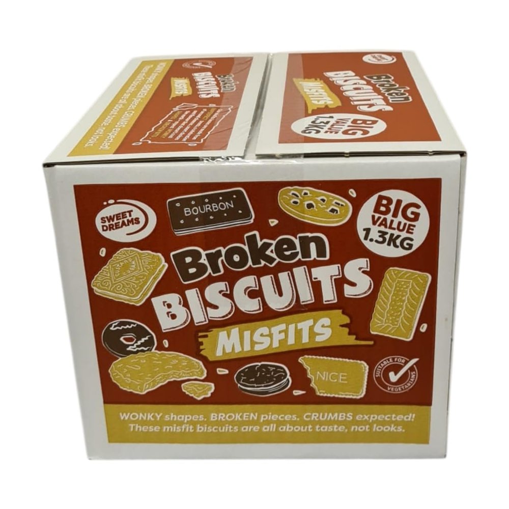 Biscuit Variety Pack Broken Biscuit Assortment 1.3kg & Assorted Chocolate Biscuits 1kg Mix of Whole, Broken and Misshapen Biscuits Single or Pack of 2 (broken biscuits)