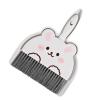 Dustpan And Brush Set Cartoon Mini Portable Cleaning Broom With Dust Pan For Desk Recessed Clip Design Compact Lightweight Multifunctional Home Office Kitchen PP Material 18 x 23cm (Rabbit) view 3