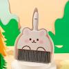 Dustpan And Brush Set Cartoon Mini Portable Cleaning Broom With Dust Pan For Desk Recessed Clip Design Compact Lightweight Multifunctional Home Office Kitchen PP Material 18 x 23cm (Rabbit) view 4