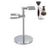 AHANDMAKER 1 Pack Razor Holder Safety Razor Stand With Brush Holder Shaving Brush Stand Holders for Bathroom Travel Fathers Day Christmas Gifts Men Barber Accessories, Platinum view 1