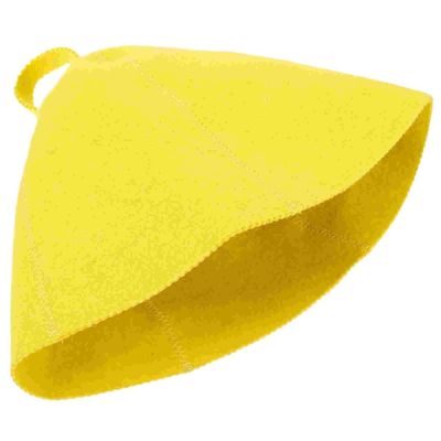 2pcs Wool Felt Sauna Hat Bath Breathable Bathroom Shower for Women Accessories Large Caps Embroidered Comfortable(Yellow)