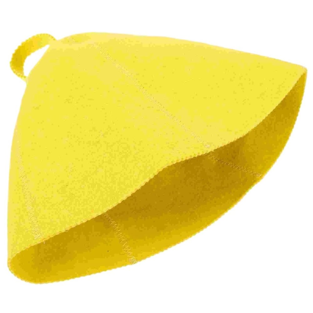 2pcs Wool Felt Sauna Hat Bath Breathable Bathroom Shower for Women Accessories Large Caps Embroidered Comfortable(Yellow)