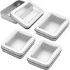 4 Pack Floss Container with Clear Window, Portable 3.6x2.5x0.72 Inch Floss Pick Holder Container, Organizer Holder Case for 32 Floss Picks for Home, Travel, Car, Office (Silver)