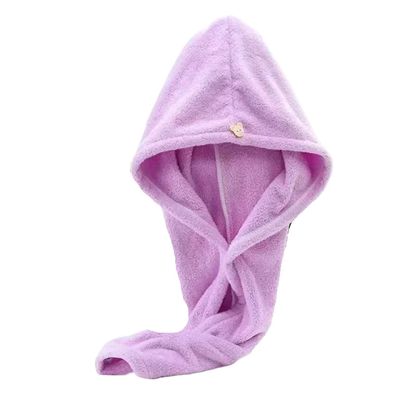 2pcs Hat for Sleeping Sauna Cap Microfiber Bath Towels Hand Bonnets Bathrobe Towel Grow Hair Fast Superfine Fiber(Purple)