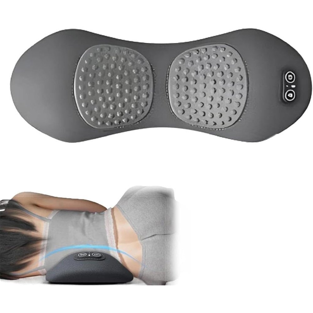 3-in-1 Back Massager, Traction Lifting and Vibration Massage and Heat Compress Against Pain, Sciatica Massager for Neck and Shoulder and Backs(Gray)