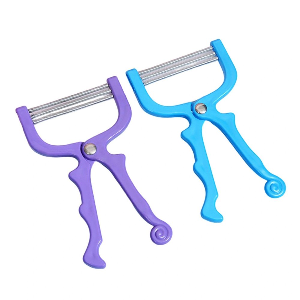 2 Pieces Hand Facial Hair Removal Threading Tool Remover Feather Facial Hair Epilator Use for Women Facial Hair Beauty Tools Random Color
