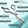 OCBA Beard Scissor Professional Moustache Scissors Ear and Nose Hair Trimming Scissors Stainless Steel, Safety Use for Eyebrows (Classic Silver) view 3