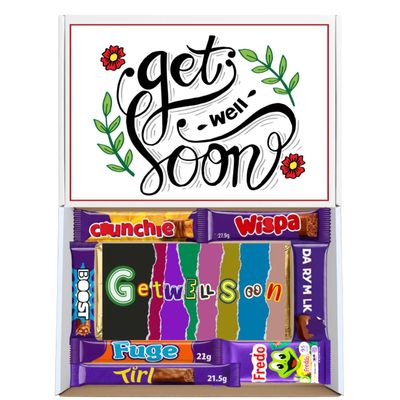 Get Well Soon Chocolate Hamper Letterbox Friendly Treat Recovery Gift for Friends, Family, Kids, Surgery Recovery Gifts, Get Well Soon Chocolate Box
