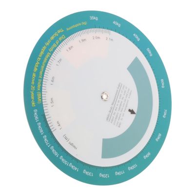 Anneome Wall Mount Bmi Quick Look Wheel Chart Plastic Obesity Index Weight Height Measurement Tool for Male and Monitoring