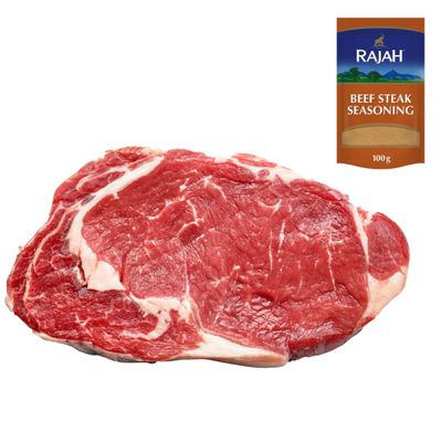 Beef Sirloin Steak 500gr with Rajah Beef Steak Seasoning Tender and Juicy Cut Fresh Halal Meat Pack