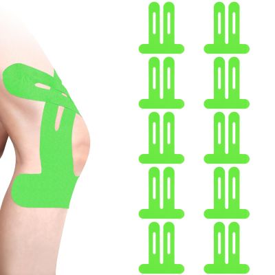 10 PCS Knee Tapes for Knee Pain,Elastic Waterproof Pre Cut Sports Tapes for Muscle Discomfort Relief (Green)