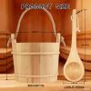 bayisam Wooden Sauna Bucket and Ladle Set, Natural Pine, Traditional Design (Sauna Bucket Pine 5L) view 2