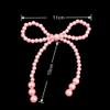 10 Pcs 11 x 10 cm Pearl Bow Cake Toppers Elegant Birthday Cupcake Toppers Wedding Bowknot Cup Cake Topper Bridal Shower Dessert Topper Pearl Bead Cake Decorations Pink view 2