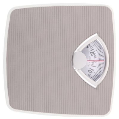 WRITWAA Mechanical Bathroom Weight Scale Dial Display, High Precision Body Weighing Scale for Home and Bathroom Use, Medium Size, Light Grey Metal Spring Design