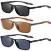 Hubeye TR90 Sports Reading Glasses for Men and Women Square Comfortable Flexible Blue Light Blocking Computer Reader (Black+Orange+Blue, 1.50) view 1
