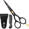 OCBA Beard Scissor Professional Moustache Scissors Ear and Nose Hair Trimming Scissors Stainless Steel, Safety Use for Eyebrows (Classic Black) view 1