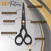 OCBA Beard Scissor Professional Moustache Scissors Ear and Nose Hair Trimming Scissors Stainless Steel, Safety Use for Eyebrows (Classic Black) view 2