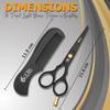 OCBA Beard Scissor Professional Moustache Scissors Ear and Nose Hair Trimming Scissors Stainless Steel, Safety Use for Eyebrows (Classic Black) view 4