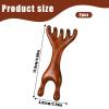 2 Pcs Wooden Scalp Massager Comb Acupressure Tool 5-Claw Meridian Therapy Manual Scalp Massager Natural Sandalwood Guas Sha Tools Ergonomic Handheld Massage Stick for Head Neck Face Nose Jaw view 2