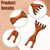 2 Pcs Wooden Scalp Massager Comb Acupressure Tool 5-Claw Meridian Therapy Manual Scalp Massager Natural Sandalwood Guas Sha Tools Ergonomic Handheld Massage Stick for Head Neck Face Nose Jaw view 3