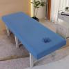 Odot Massage Bed Sheet with Face Hole, Beauty Bed Cover Thick Couch Cover Salon SPA Sheets Washable Reusable Elastic Cord Edge All-Round Wrap Fitted Sheet, Solid Colors (Blue,70x185cm) view 1