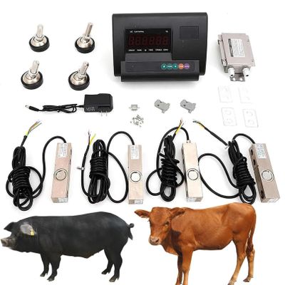 ZXINXIN High Precision Livestock Scale Kit, Scale Load Cell Scale Kit Platform, Load Weighing Indicator, Loadometer Floor Scales, Animal Weighing Scale Kit for Cattle Sheep Pig Goats 5000kg