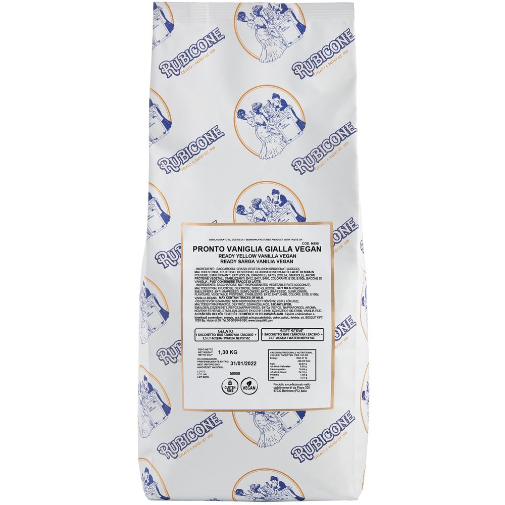Rubicone Ready Line Yellow Vanilla Vegan Complete Ice Cream Mix 1.3Kg
