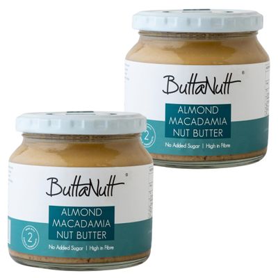 ButtaNutt Almond Macadamia Nut Butter - 2 x 250g | Creamy Taste | Healthy Snack | No Palm Oil | No Added Sugars or Stabilisers | Vegan & Keto Friendly | Peanut Butter Alternative | Sustained Energy