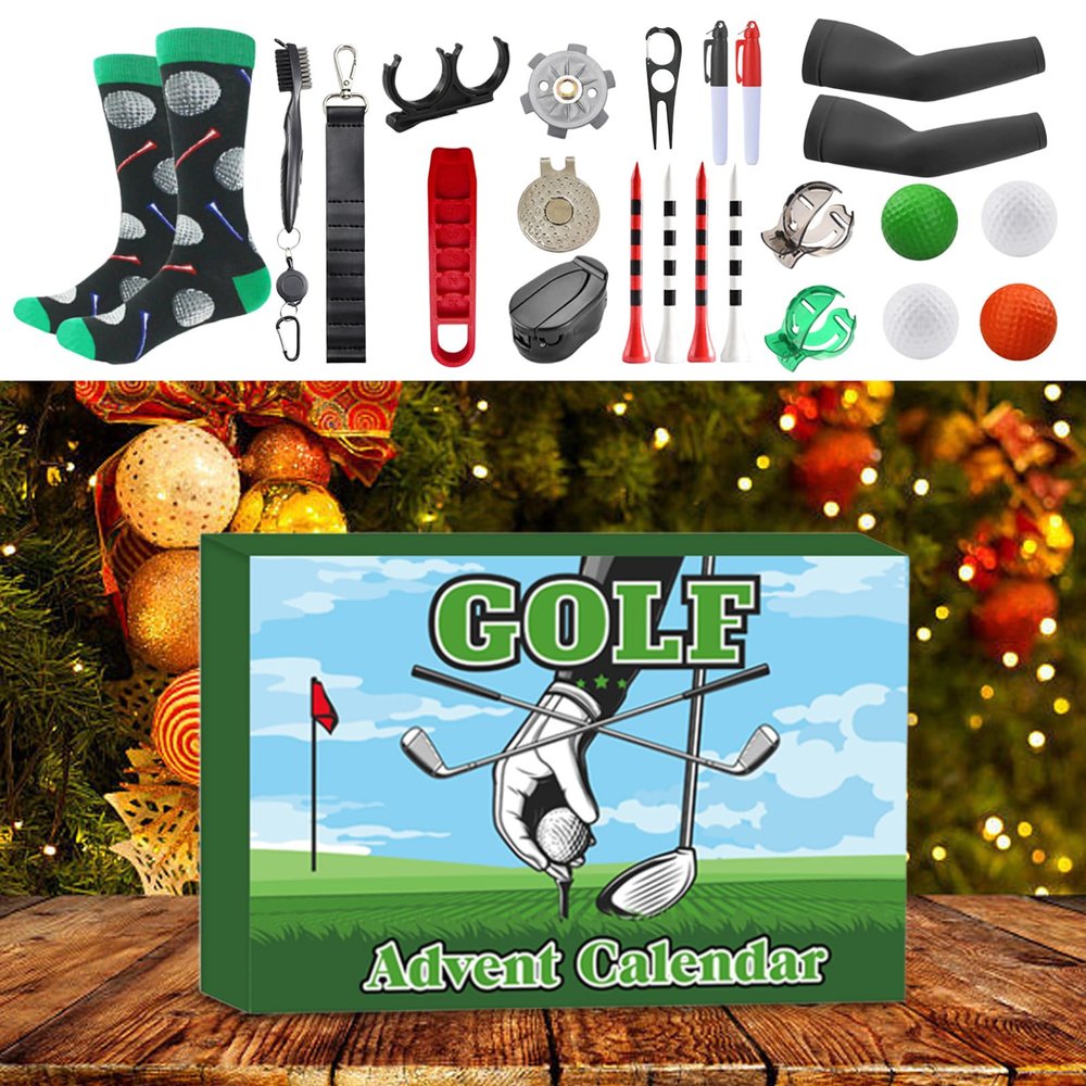 Berriphonia Golf 2025 Edition for Men - 24 Days of Tees, Balls and Markers Collection for Adults Beginners or Enthusiasts