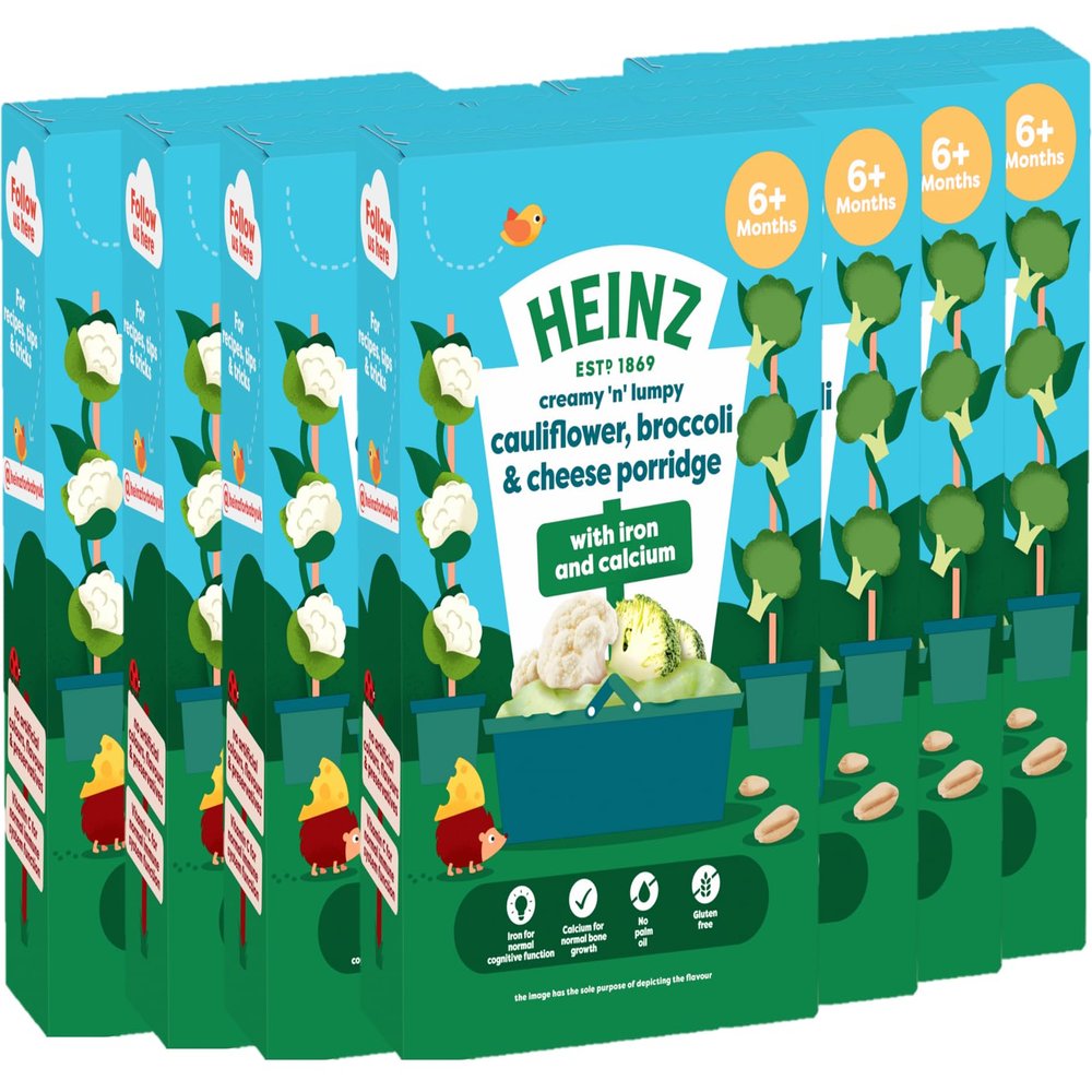 HEINZ Baby Food Cauliflower, Broccoli and Cheese Porridge 7x125g