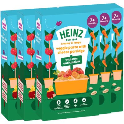 HEINZ Baby Food Veggie Pasta with Cheese Porridge 6x200g