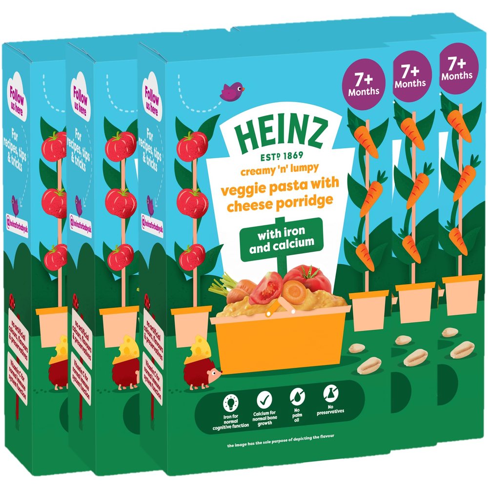 HEINZ Baby Food Veggie Pasta with Cheese Porridge 6x200g