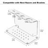 Acrylic Safety Razor Holder, Shower Shaver Stand, 17x7.8 X11.5cm, Razors Display Stand, Brush Storage Rack, Space Saving Razor Support, For Father Husband Him view 3