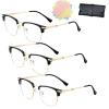 DPKSML Auto Focus Glasses, Glasses Self Adjusting, Half Frame Anti Blue Light Auto Focus Reading Glasses for Men Women (3pcs Gold,+2.0) view 1