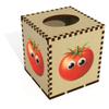 Azeeda Square 'Funny Tomato Face' Wooden Tissue Box Cover (TB00069551) view 1