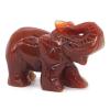 2.5" Carnelian Elephant Statue - Hand-Carved Red Agate Figurine | Natural Gemstone Decor | Home & Office Display Piece view 2