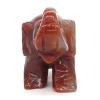 2.5" Carnelian Elephant Statue - Hand-Carved Red Agate Figurine | Natural Gemstone Decor | Home & Office Display Piece view 3