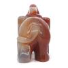 2.5" Carnelian Elephant Statue - Hand-Carved Red Agate Figurine | Natural Gemstone Decor | Home & Office Display Piece view 4