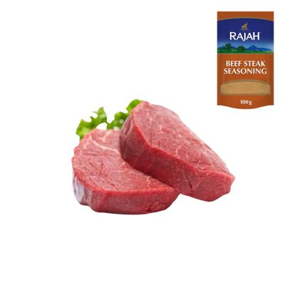 Beef Fillet Steak 500gr with Rajah Beef Steak Seasoning Halal Tender Premium Pack